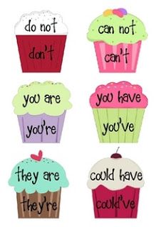 cupcakes with words written on them in different colors