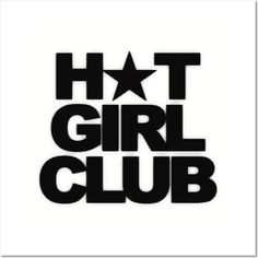 the hxtt girl club logo is shown in black and white, with stars above it