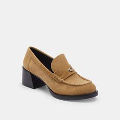 The perfect loafer to dress up or down, the Natalie features a subtle platform and a walkable flared block heel. Crafted of velvety suede, the slip-on style is finished with our polished Signature hardware for an iconic Coach look. Signature Hardware, Flat Shoes Women, Loafer Flats, Block Heels, Shoes Flats, Loafers, Dress Up, Slip On, Women Shoes