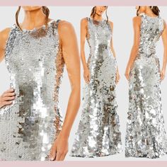 Nwt $998 Mac Duggal [ 8 ] 5959 Maxi Sleeveless Disc Sequin Gown Silver #S1372 * Mac Duggal * Sequin Fabric (100% Polyester) * Fully Lined Through Body * High Neckline * Sleeveless * Sweeping Train * Concealed Back Zipper * Silver * Style #5959 * $998 _____________________________________________________________________ Offers Are Welcomed! Quick Ship Check Out My Closet For Other Items New To Poshmark? Get $$$ Off Your First Purchase When Joining With The Invite Code: Revivetherack _____________ Luxury Sleeveless Party Gown, Luxury Silver Sleeveless Dress, Silver Sleeveless Evening Dress With Sweep Train, Silver Sleeveless Party Gown, Silver Sleeveless Dress With Sweep Train, Sleeveless Silver Dress With Sweep Train, Silver Sleeveless Gown For Prom, Sleeveless Sequin Cocktail Gown, Luxury Sleeveless Cocktail Gown