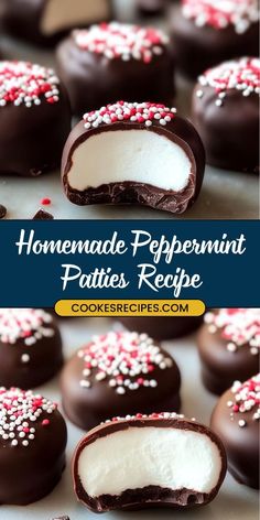 homemade peppermint patties recipe with white chocolate and sprinkles