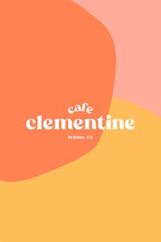 cafe clementine branding logo design Orange Typography Design, Yellow And Orange Branding, Logo Design Abstract, Pink Yellow Branding, Bright Branding Design, Pink And Orange Branding, Orange Branding Design, Colorful Branding Design, Juice Branding Design