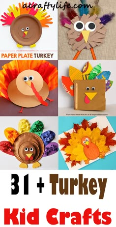 turkey crafts for kids to make with paper plates