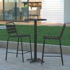 Up your seating game with this space saving indoor/outdoor armless restaurant stacking stool. This popular piece will look great inside your eatery or kitchen while the aluminum slatted back and seat dry quickly for use on the sidewalk outside your bistro or on your patio or deck. Crafted with a sturdy powder coated steel frame that holds up to 350 lbs. static weight and plastic floor glides to protect your indoor flooring surfaces, this dining stool will be sure to please no matter where you us Indoor Flooring, Bar Height Dining Table, Bar Height Table, Bar Height Stools, Dining Stools, Height Table, Round Bar, Long Table, Bar Height