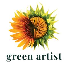 a sunflower with the words green artist on it