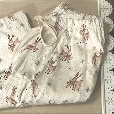 Charming Mama And Baby Deer Pajama Pants In A Soft Organic Knit Cotton With A Pull String Waist. Pre-Owned But Never Used. In Like New Condition. Woman’s Size Large Deer Pajamas, Elsa Shirt, American Flag Sweater, Mama And Baby, Flannel Pajama Pants, Burts Bees Baby, Compression Pants, Pj Pants, Baby Deer