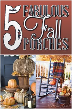 the cover of 5 fabulous fall porches