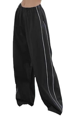 Y2k Track Pants, Y2k Street Style, Wide Leg Cargo Pants, Pants Y2k, Pants Elastic Waist, Casual Style Outfits, Dream Clothes, Aesthetic Clothes, Pretty Outfits