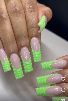 Pink Green Nails, Quick Braids, Blush Beauty, Pointed Nails, Work Nails, Short Square Acrylic Nails, French Nail, Exotic Nails