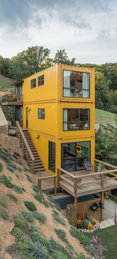 Three Story Container House Design 3 Bedroom Storage Container Home, A Frame Container Home, Connex Box Homes, 40 Ft Container Home Floor Plans, Hill House Design, Diy Container Home, Container Tiny House, Shipping Container Architecture