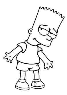 the simpsons character from the simpsons cartoon coloring pages for kids and adults, with black and white