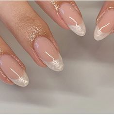 I’m obsessed witht this GORGEOUS set of nails by: @nailsbyelisee. Pearl tipped nails. French tip nails. Pearly nails. Pearl french tipped nails. #aestheticnails #pearlynails #pearlnails #frenchtipnails #nailinspo #fallnaildesigns Natural Minimalist Nails, Cute Nails For Wedding Guest, Round Nails Acrylic Long, Meauseam Outfit, Iridescent French Tip Nails Acrylic, Miley White Nails, Japanese French Nails, Neutral Nails Bride, From Square To Almond Nails