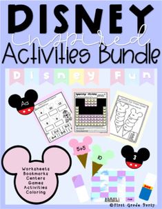 the disney activities bundle is shown with mickey mouse