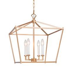 This wide frame geometric four light chandelier features a stylish square design in glowing gold finish. 17 1/2" wide x 20" high. Canopy is 5" diameter. Weighs 6 lbs. Includes one 59" length of chain. Sloped ceiling adaptable. Style #187E3 at Lamps Plus. Light Chandelier, Lamps Plus, Sloped Ceiling, Square Design, Chandelier Lighting, Gold Finish, Lamps, Ceiling, Square