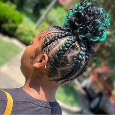 Trendy We Fryzurach, Braided Bun Hairstyles, Braided Ponytail Hairstyles, Hairstyles Updo, Girls Hairstyles Braids, Girls Braids, Cornrow Hairstyles