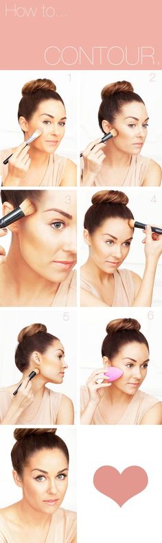 Lauren Conrad's excellent tutorial on how to properly contour your face with bronzer, blush, and highlighting powder. Very useful to know, and it can be done with inexpensive items from the drug store! Doing Makeup, Drag Make-up, The Beauty Department, Beauty Blender, Beauty Routine