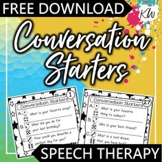 Use these FREE Speech Therapy Conversation Starter Cards in a variety of ways: Beginning of the year ice-breaker to get to know your studentsInformal assessment of a student's speech & language skillsCarryover of learned speech & language skillsTo target a variety of goals, such as articulat... Intellectual Conversation, Articulation Games, Therapy Techniques, Speech Therapy Games, Auditory Processing, Games Family, Visual Schedules, Articulation Activities