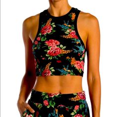 Because You Wanna Look Fabulous And Like A Fashionista Even When Doing Exercise Or Any Sport , Brand New Crop Top , With Tags Black Floral Print Sleeveless Crop Top, Suede Crop Top, Crop Top Camisole, New Crop Top, Beaded Crop Top, Cold Shoulder Crop Top, Black Tube Top, Mock Neck Crop Top, Spaghetti Strap Crop Top