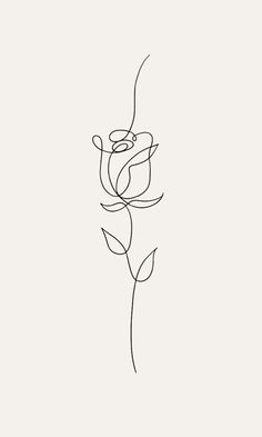 a single line drawing of a rose on a white background with the word love written in it