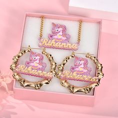 Unicorn Jewelry, Family Jewelry, Pink Acrylic, Pink Acrylics