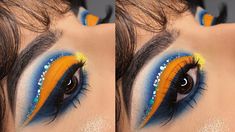 Orange And Navy Makeup, Blue And Orange Makeup Look, Orange And Blue Makeup Looks, Blue And Orange Eyeshadow Looks, Orange And Blue Eyeshadow Looks, Orange Blue Makeup, Orange And Blue Eyeshadow, Orange And Blue Makeup, Blue And Orange Makeup