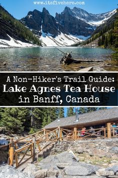 the trail guide to lake agnes tea house in banff, canada with text overlay