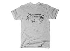 Tasty Pig Cuts T-Shirt | SnorgTees Fitted Gray Graphic Tee, Fitted Gray T-shirt With Text Print, Fitted Gray Text Print T-shirt, Fitted Pre-shrunk T-shirt For Everyday Wear, Gray T-shirt With Screen Print, Fitted Heather Grey Crew Neck T-shirt, Fitted Heather Grey T-shirt With Crew Neck, Fitted Gray T-shirt For Streetwear, Fitted Gray Cotton T-shirt