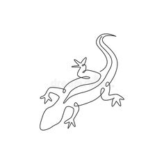 an outline drawing of a lizard on a white background royalty illustration