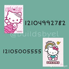 hello kitty wall decals with numbers and pictures