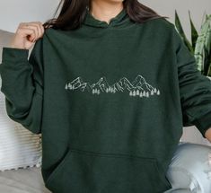 Mountain Hoodie Nature Hoodie Aesthetic Fall Hoodie | Etsy Vintage Hoodies Aesthetic, Cricut Clothes, Mountain Sweater, Witchcore Aesthetic, Hoodie Design Ideas, Nature Hoodie, Witch Vibes, Spiritual Shirts, Hoodie Aesthetic