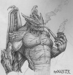 Man-Dragon Drawing by ~theoggster on deviantART Wings Sketch, Dnd Dragonborn, Art Journals, Scary Art, Guy Drawing, Detailed Drawings, Dragon Drawing