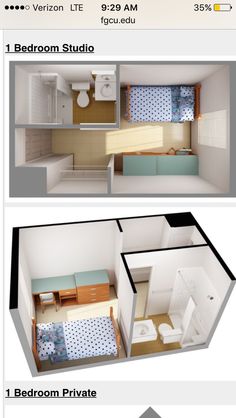 the floor plan for an apartment with two separate rooms