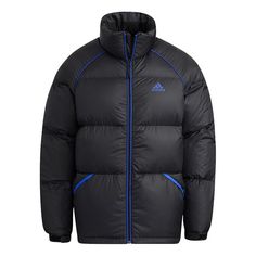 Adidas Super Puffy Jkt Outdoor Sports Down Jacket Black H20750 (Men's/Solid Color) Sporty Outerwear With Fleece Lining For Cold Weather, Sports Nylon Puffer Jacket With Pockets, Sporty Winter Outerwear For Outdoor, Functional Winter Track Jacket For Cold Weather, Fleece-lined Outerwear For Outdoor Activities, Winter Sports Track Jacket, Nylon Sports Puffer Jacket, Sports Nylon Puffer Jacket With Long Sleeve, Winter Nylon Track Jacket In Athleisure Style