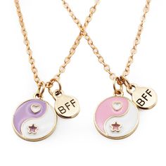 She'll love sharing something special with her BFFs with this girls' necklace set. She'll love sharing something special with her BFFs with this girls' necklace set. FEATURES Set of 2 BFF Necklaces Lobster-claw clasp and chain extenderDETAILS Metal Imported Size: One Size. Color: Gold Ying Yang. Gender: female. Age Group: kids. 2 Bff, Bff Necklace, Girls Necklace, Limited Too, Bff Necklaces, Necklace Sets, Ying Yang, Something Special, Lobster Claw