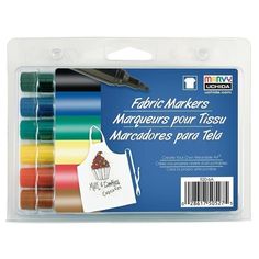 Marvy Fabric Markers - Broad Point - Basic Acrylic Paint Set, Fabric Markers, Markers Set, Objet D'art, Paint Markers, 6 Packs, Fabric Art, Bold Colors, Primary Colors