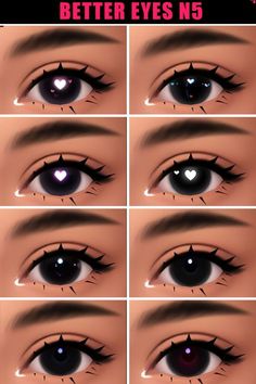 the different types of eyes are shown in this video game, which shows how to draw them