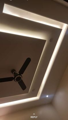 the ceiling fan is lit up and ready to be installed into the room's ceiling