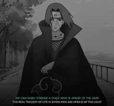 an anime character in a hooded cloak with the caption, we can easily prove a child who is afraid of the dark