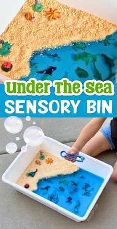 under the sea sensory bin for toddlers to play with