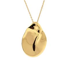 Gold-tone Polished Gold Plated Chain Necklace, Gold-tone Polished Finish Gold-plated Chain Necklace, Gold-tone Polished Finish Chain Necklace, Polished Gold-tone Gold Plated Chain Necklace, Elegant Gold Chain Necklace With Large Pendant, Round Yellow Gold Chain Necklace With Large Pendant, Modern Gold Necklace With Polished Finish, Modern Polished Gold Necklace, Gold-tone Pendant Necklace With Polished Finish