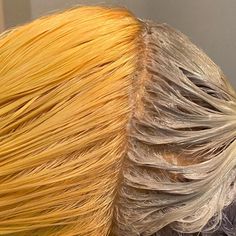 Bleach Back Of Hair, Bleached Orange Hair, Hair Bleaching Techniques, Orange Roots Blonde Hair, Bleach Orange Hair, Hair Bleaching, Orange Bleached Hair, Bleach Wash Hair Diy, How To Bleach Hair