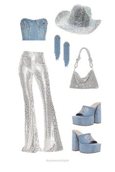 If you're going out in Nashville, a denim & rhinestone outfit is always a good idea! 💎✨ Everything is linked here: https://www.heysweetstyle.com/nashville-outfit-ideas/ Nashville Bachelorette Outfit, Denim And Diamonds Party Outfit, Cowgirl Bachelorette Party Outfits, Nashville Outfit Ideas, Denim Party Outfit, Diamonds And Denim Party, Disco Party Outfit, Beyonce Concert Outfit, Denim Rhinestone