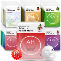 PRICES MAY VARY. 【Natural Ingredients Essence】Face masks skincare with the natural ingredients such as aloe, tea tree, honey, shea butter, coconut and other plant extracts. Facial masks will help improve skin condition, making skin more hydrated and smoothed. 【Suitable for All Skin Types】144 sheets of 48 types facial masks can meet dry, rough and sensitive skin needs, sheet masks are the perfect partner for skin care.Frequently use these facial mask will can effectively remove dry and fine lines Spa Face Mask, Masks For Face, Aloe Tea, Masks Skincare, Hydrating Facial, Younger Skin, Sheet Masks, Skin Condition, Skincare Gift Set