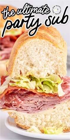 This ultimate party sub is a fun dish to add to the menu for your next event. Loaded with cheese, meat, veggies, and sauce, all on fresh bread, your guests will love the novelty of this giant sandwich.
#PartySub #SandwichRecipes #SubSandwich #PartyFood #EasySandwiches #FingerFoods