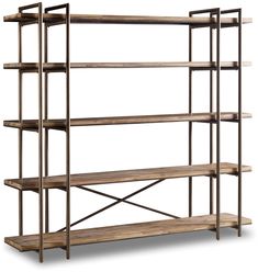 an industrial style shelving unit with four shelves and one shelf on the bottom level