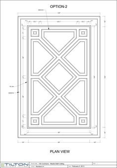 an architectural drawing showing the design for a door with lattices on each side and sides