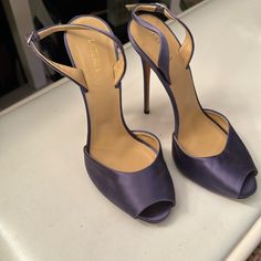 Sexiest Shoe Ever! Gorgeous Purple/Plum Color, Sleek Skinny Stiletto Heel Is 5-1/4" Tall. Designed By Guisepe Zanotti. Adjustable Skinny Slingback Strap So Elegant And Classy! Tried On But Never Worn Outside! Elegant Purple Open Toe Heels, Elegant Purple Open Heel Shoes, Elegant Purple Evening Heels, Elegant Fitted Purple Heels, Purple Heel Strap Slingback Pumps For Evening, Purple Slingback Pumps With Heel Strap For Evening, Purple High Heel Slingback Pumps For Formal Occasions, Purple Slingback Heels For Formal Occasions, Chic Purple Slingback Pumps For Formal Occasions