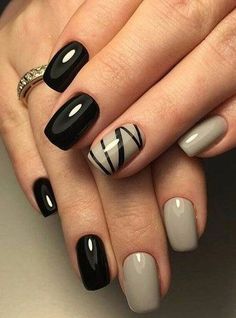 Black And White Nail, Black And White Nail Designs, Subtle Nails, White Nail Designs, Cute Gel Nails, Manicure Ideas, White Nail