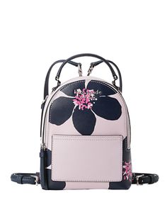 8"h x 6.8"w x 3.8"dsaffiano pvctwo way spade jacquard liningsaffiano trimmetal pinmount logobackpack with zip around closureinterior back slip pocketexterior front slip & back side zip pocketstyle # wkru6735Color: Serendiptiy Pink Multi Purse Necessities, Kate Spade Backpack Purse, Kate Spade Backpack, Kate Spade Disney, Kate Spade Logo, Orange Backpacks, Mini Convertible, Flap Backpack, Cute Handbags