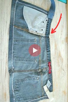 an old pair of jeans has been made into a pocket